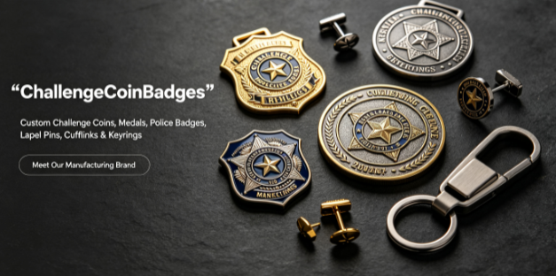 ChallengeCoinBadges custom metal products manufacturer for challenge coins medals police badges lapel pins cufflinks and keyrings