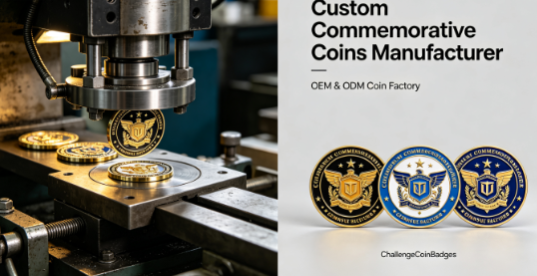 Custom commemorative challenge coins and personalized recognition coins manufactured by ChallengeCoinBadges