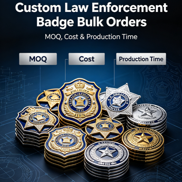 Custom Law Enforcement Badge Bulk Order Manufacturing for Police Departments and Agencies