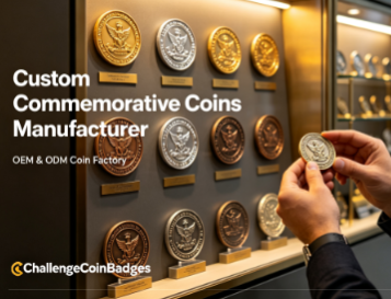Custom memorial coins and commemorative coins with personalized portraits, names, dates and recognition designs by ChallengeCoinBadges