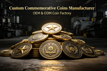 Custom commemorative metal coins and challenge coins manufactured by ChallengeCoinBadges for events, organizations, military recognition and special occasions