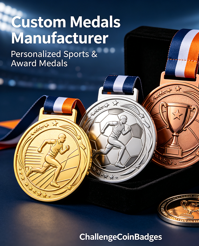 Custom student achievement medals for school recognition programs