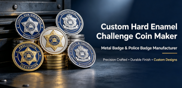 Custom Hard Enamel Challenge Coin Maker | Metal Badge & Police Badge Manufacturer | ChallengeCoinBadges