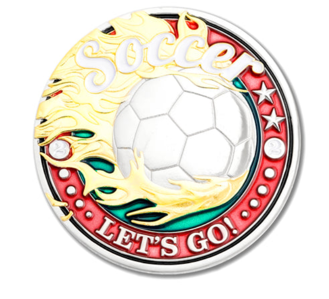 Custom Soft Enamel Soccer Challenge Coin Manufacturer | ChallengeCoinBadges