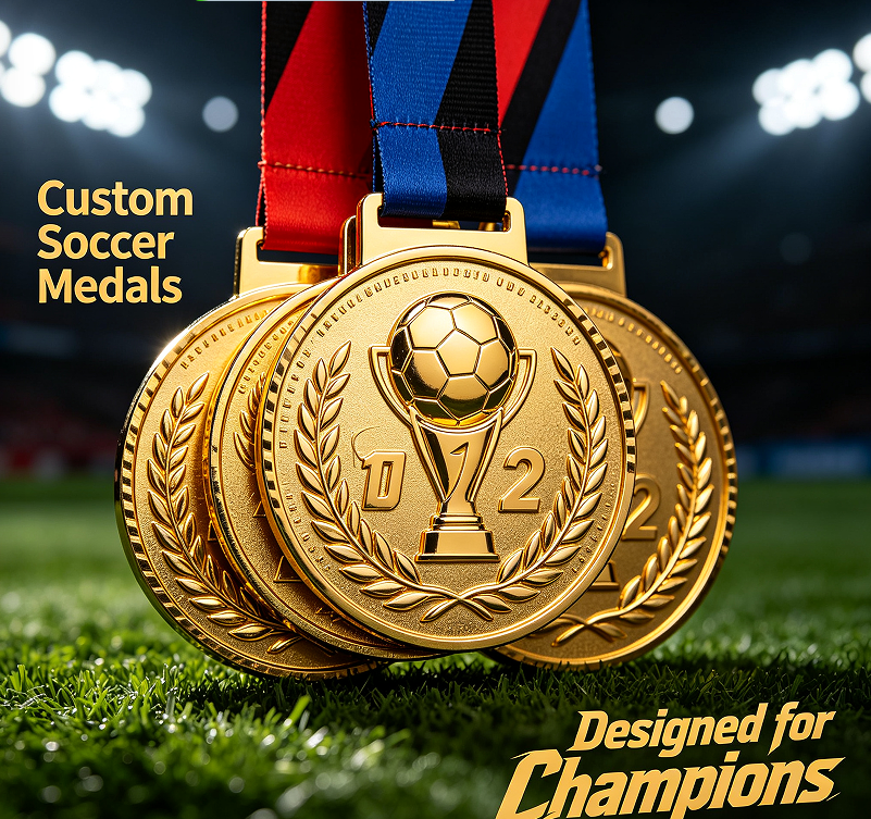 Custom Soccer Medals Manufacturer | Personalized Soccer Awards | ChallengeCoinBadges