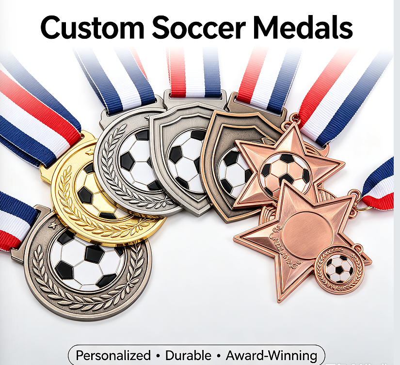 Custom Soccer Medals Wholesale and Soccer Tournament Awards Manufacturer