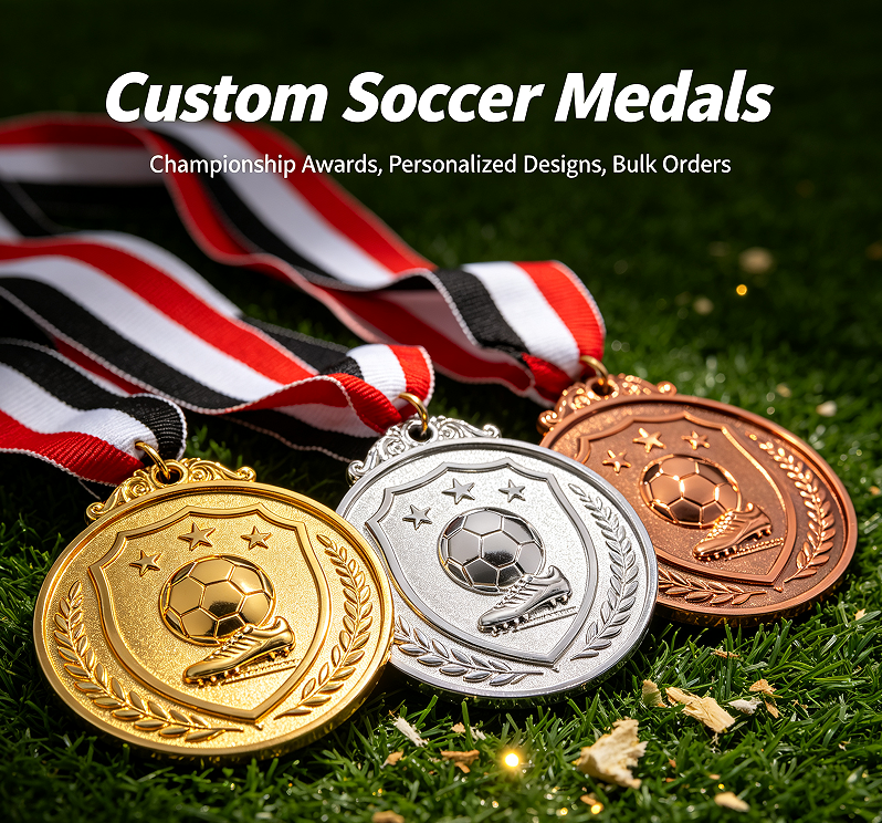 Personalized Soccer Medals Manufacturer | Custom Soccer Awards | ChallengeCoinBadges