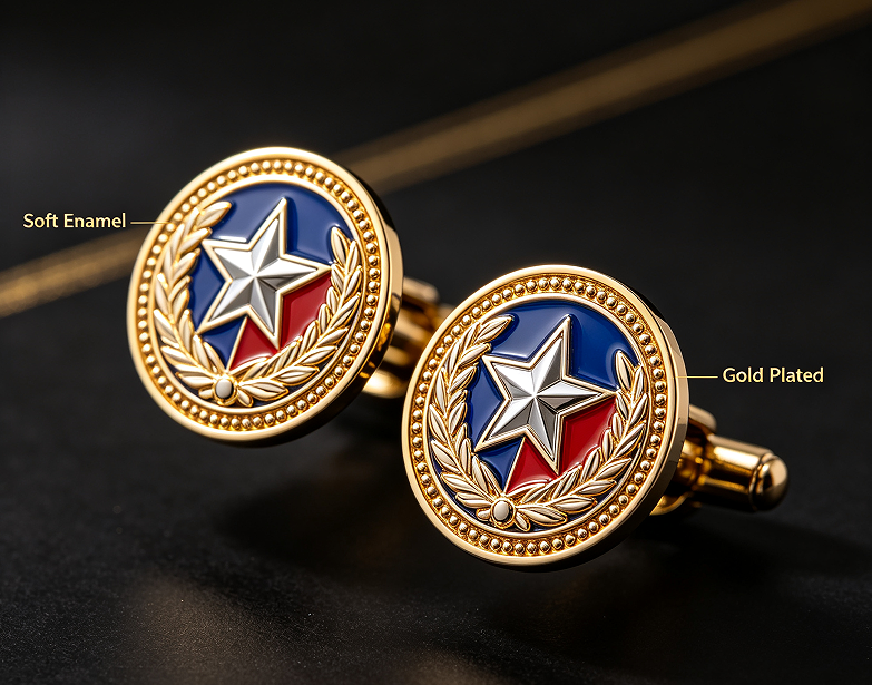 Custom 3D Police Badge Cufflinks Manufacturer | ChallengeCoinBadges