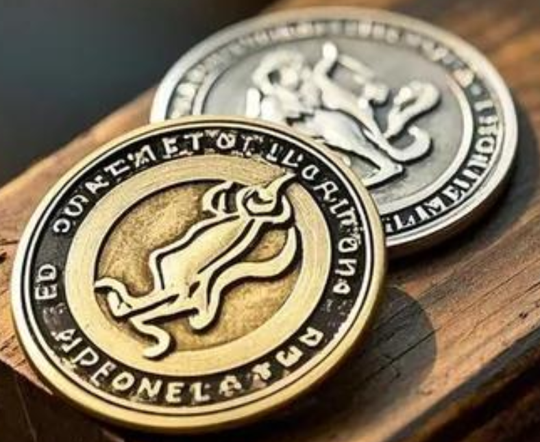 Custom team championship coins with personalized team logo, mascot and championship year