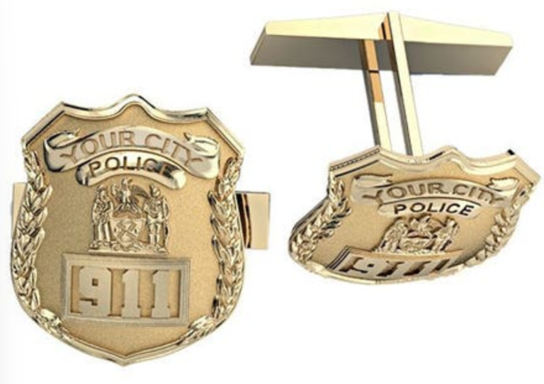 Brass Material Police Badge Cufflinks Manufacturer | Custom Law Enforcement Cufflinks
